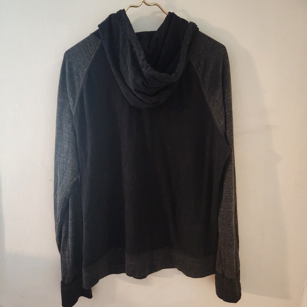 American‎ Eagle Outfitters Mens Athletic Fit Hoodie Raglan Black Gray M - Picture 3 of 4